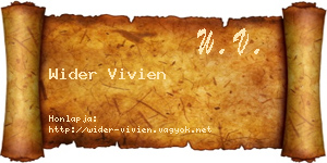 Wider Vivien névjegykártya